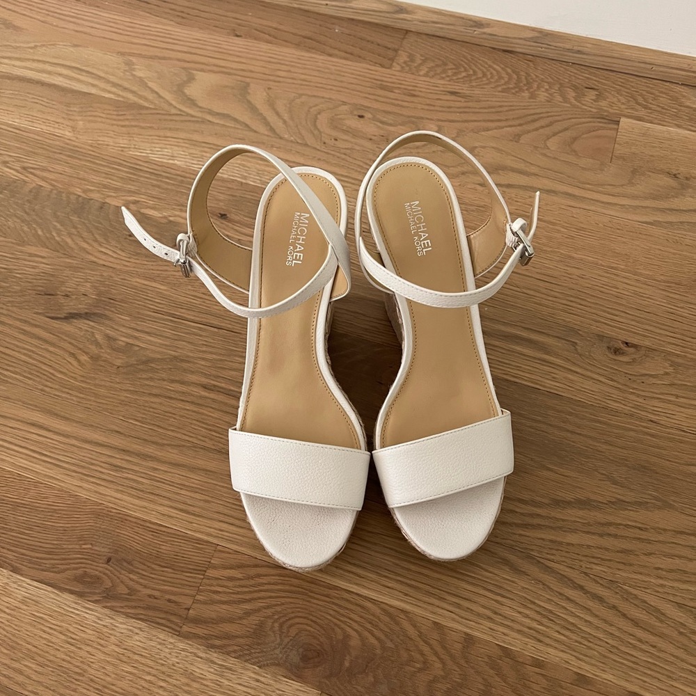 Michael Kors White Wedge heel sandals